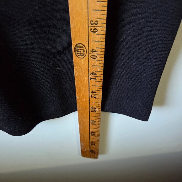 EUC ZARA BLACK SCOOP NECK BODYCON MIDI DRESS MINIMALIST SIZE L - Picture 14 of 14